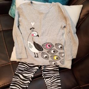 5t shirt carter and 4/5t faded glory leggings